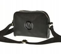 Laura Biaggi – torebka listonoszka czarna mat lamówka lakier KB77