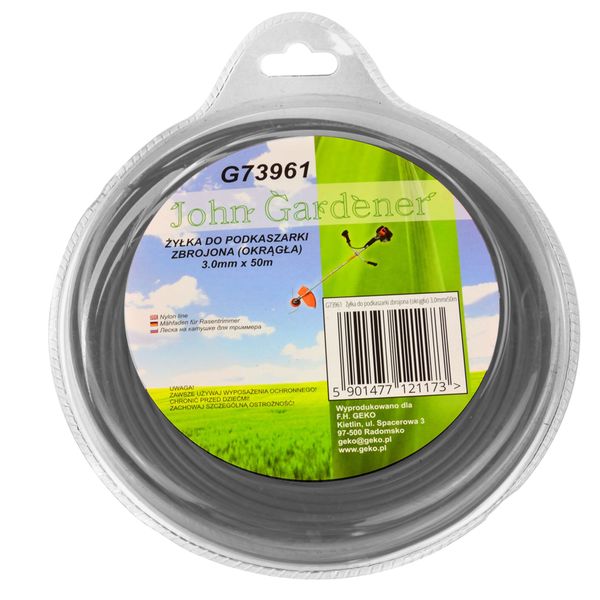 ŻYŁKA TNĄCA DO KOS I PODKASZAREK 3 MM 50 MB JG G73961 OKRĄGŁA ZBROJONA zdjęcie 1