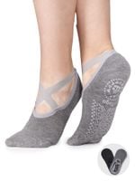 Skarpety stopki do jogi z ABS czarne i szare 2PAK 35-38 YOCLUB