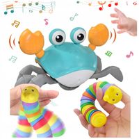 UCIEKAJĄCY KRAB NAUKA CHODZENIA + ZABAWKA SENSORYCZNA GĄSIENICA DLA DZIECI