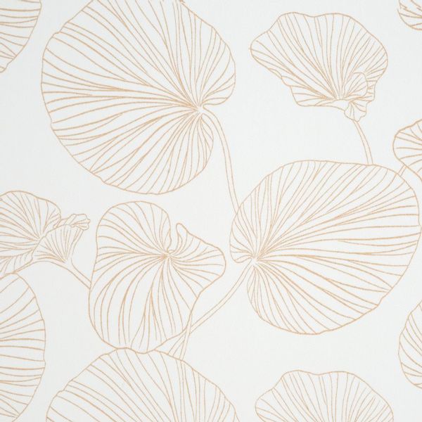 Zasłona gotowa na przelotkach MARIGOLD 140x250 biała w złote liście zdjęcie 5