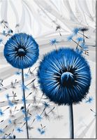 100 70CM OBRAZ PŁÓTNO NIEBIESKIE DMUCHAWCE 3 PŁÓTNO RAMA