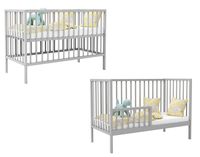 Łóżeczko b/sz MAGDA SZARA TAPCZANIK