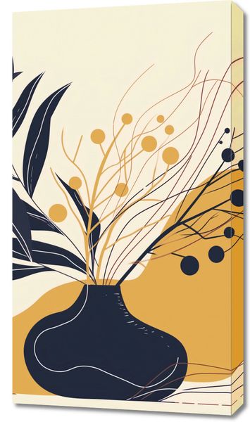 Obraz 50x90cm Spokój Ciemnych Liści zdjęcie 1