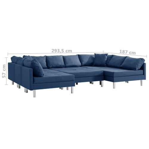 Sofa Modułowa, Tkanina, Niebieska na Arena.pl