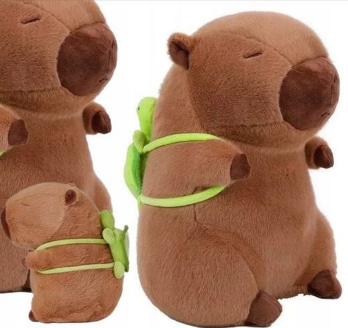 MASKOTKA KAPIBARA Z PLECAKIEM ŻÓŁW PLUSZAK DUŻY XXL 40CM PLUSZOWY MIŚ na Arena.pl