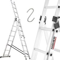 Drabina aluminiowa 3x8 wielofunkcyjna na schody HIGHER 6,48m 150kg + GRATIS