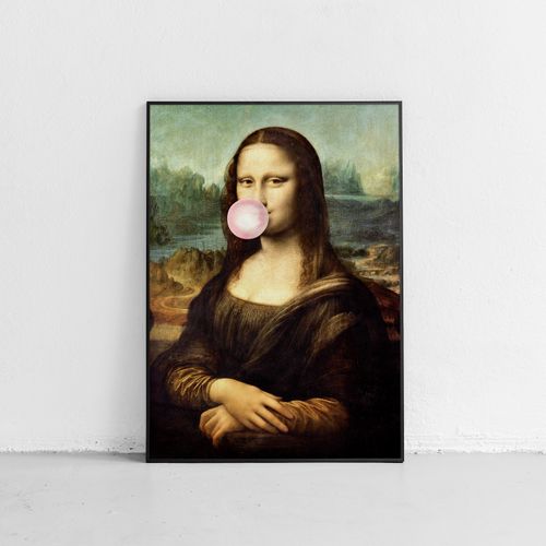 Plakat portret mona lisa z balonem pop art 40x50 cm w czarnej ramie na Arena.pl