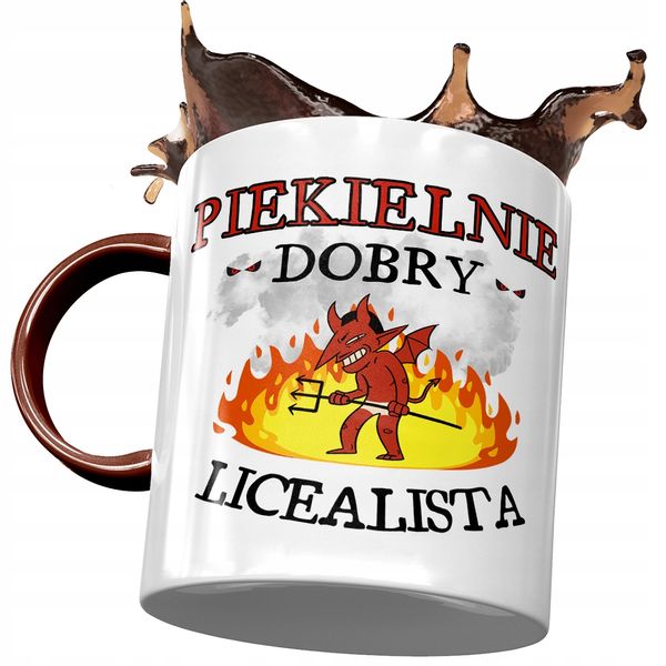 Kubek Bordowy Dla Licealisty Piekielnie Dobry Z Nadrukiem Ze Zdjęciem zdjęcie 1