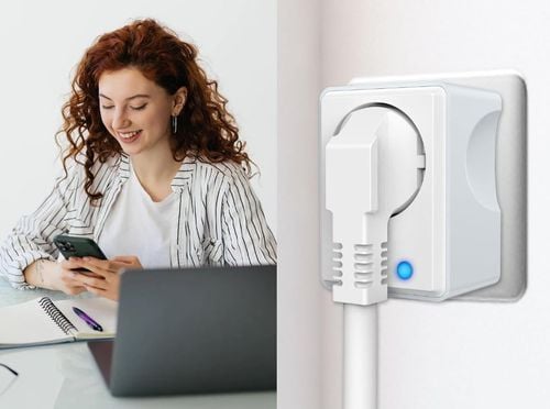 Inteligentne Gniazdko 16A WiFi Watomierz Timer Alexa Google Home Białe Szar na Arena.pl