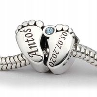 CHARMS STÓPKI zawieszka srebro 925 + TWÓJ GRAWER prezent dla młodej