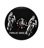 Zegar ścienny z płyty winylowej TIME TO BIKE2 z imieniem-21.9