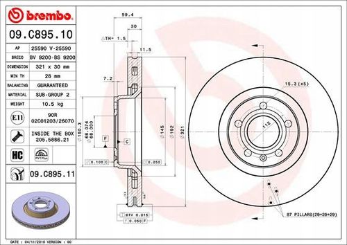 TARCZA HAM PRZOD 321X30 V BREMBO na Arena.pl