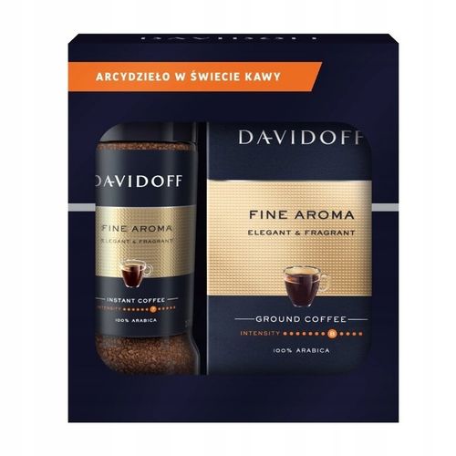 Zestaw Mix Davidoff Fine Aroma - kawa mielona 250g + rozpuszczalna 100g na Arena.pl