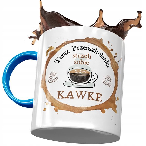 Kubek Błękitny Dla Przedszkolanki Sobie Kawkę Z Nadrukiem Ze Zdjęciem zdjęcie 1