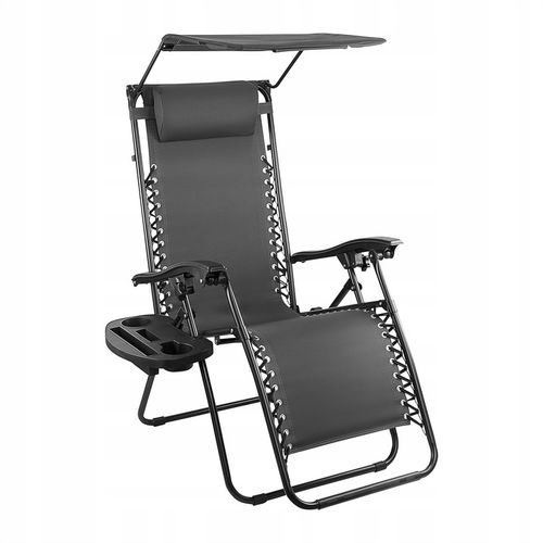 LEŻAK Z DASZKIEM SKŁADANY ZERO GRAVITY PLAŻOWY 2W1 FOTEL OGRODOWY GRATIS- na Arena.pl