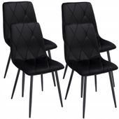 4 x krzesło tapicerowane pikowane welur nowoczesne