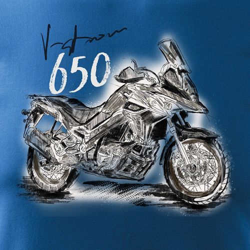 Koszulka z motocyklem na motor Suzuki V-strom Vstrom DL 650 XT męska niebieska REGULAR XXL na Arena.pl