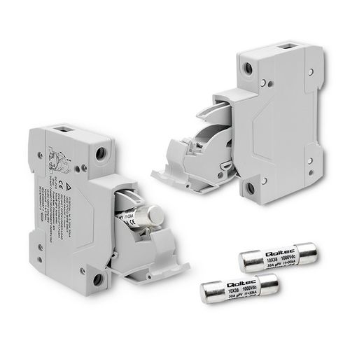Qoltec Podstawa bezpiecznikowa z diodą + bezpiecznik DC 1P 1000V 30A 10x38 solar na Arena.pl