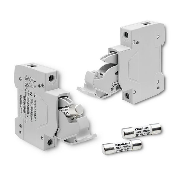 Qoltec Podstawa bezpiecznikowa z diodą + bezpiecznik DC 1P 1000V 30A 10x38 solar zdjęcie 3