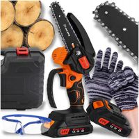 Piła Łańcuchowa Akumulatorowa 6" Do Gałęzi Drewna 2x Akumulator