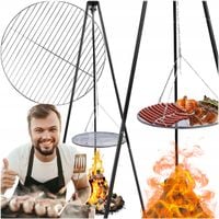 TRÓJNÓG Z RUSZTEM GRILL OGRODOWY DO PALENISK 50cm 150cm OGNISKA 1