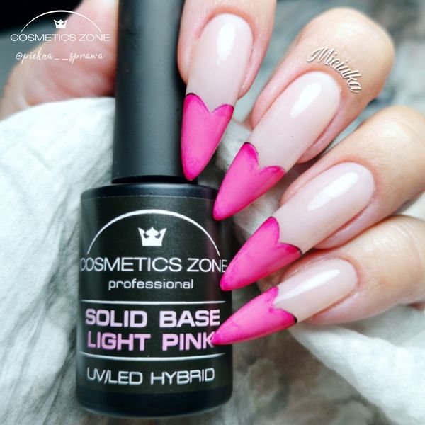 Cosmetics Zone Baza hybrydowa budująca róż Solid Base Light Pink 15ml zdjęcie 2