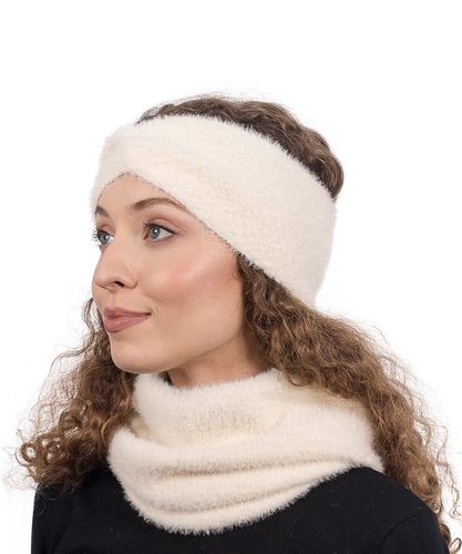 ALPAKA Kremowa Opaska na głowę Damska Opaska na uszy Ciepła Piękna na Arena.pl