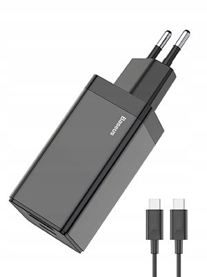 Ladowarka Baseus GaN5 pro 65W EU Kabel USB-C 1m (black) na Arena.pl