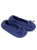 Kapcie baleriny damskie miękkie z kokardką granatowe 38-39 YOCLUB