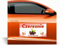 Magnes na samochód auto reklama magnetyczna 60x30 cm SPRZEDAŻ CZEREŚNIE