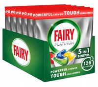 6x 21szt. Fairy Platinum All in One Kapsułki do Zmywarki 126 szt. cytrynowe