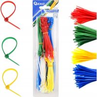 Opaski zaciskowe kolorowe 250 szt. GEKO G17190 nylon