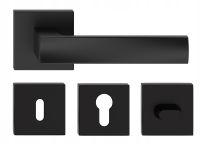 KLAMKA DRZWIOWA IBIZA Q KOLOR CZARNY KOMPLET ROZET