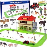 SERIA ZWIERZĘTA FARMA Stodoła z drogą + traktor, figurki i akcesoria ZA5687