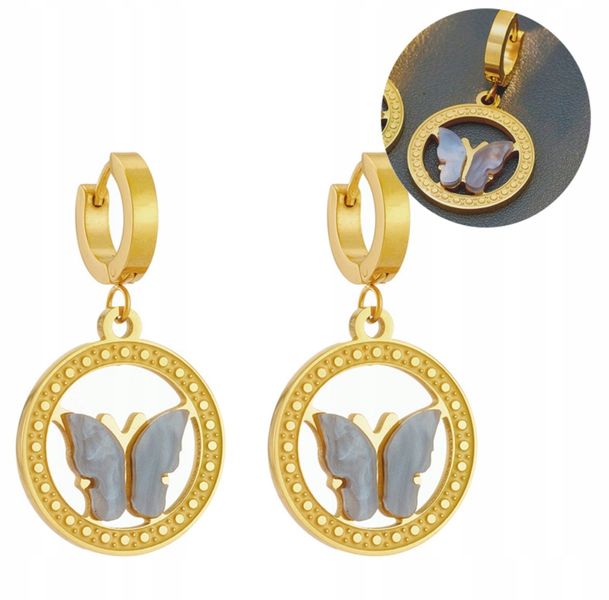 Eleganckie Złote Kolczyki Ze Stali Chirurgicznej zdjęcie 4