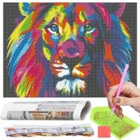 Haft diamentowy lew mozaika diamentowa 40x30 cm