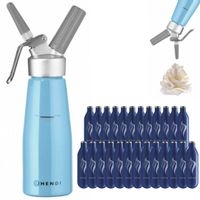 SYFON DO BITEJ ŚMIETANY NIEBIESKI + 25 NABOI | HENDI