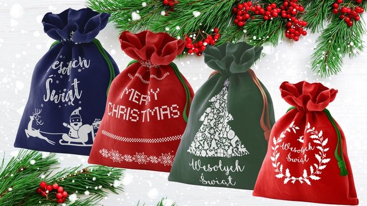 Torba worek torebka prezenty prezent prezentowy świąteczny Święta 30X45 4pc zdjęcie 5