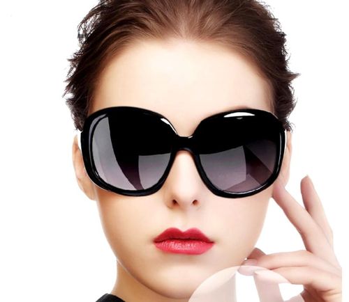 Duże okulary damskie czarne muchy przeciwsłoneczne O55 na Arena.pl
