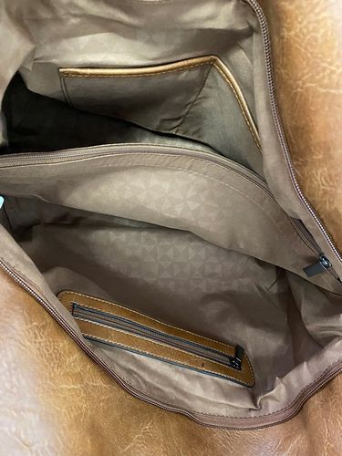 Torebka Damska na Ramię Włoskiej Marki Torba Miejska Shopper L16730 Brązowa na Arena.pl