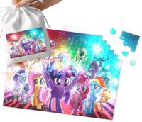 PUZZLE - KUCYKI PONY WZORY Z BAJEK I GIER PREZENT NA ŚWIĘTA 110EL WORECZEK