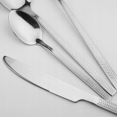 Komplet sztućców zestaw sztućców sztućce dla 6 OS JAGNA SREBRNE 24-elementy na Arena.pl