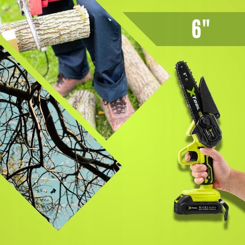 PIŁA AKUMULATOROWA ŁAŃCUCHOWA DO GAŁĘZI PILARKA RĘCZNA 6" 2x AKU na Arena.pl