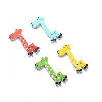 Guziki drewniane 39x19 mm żyrafa 4 szt.