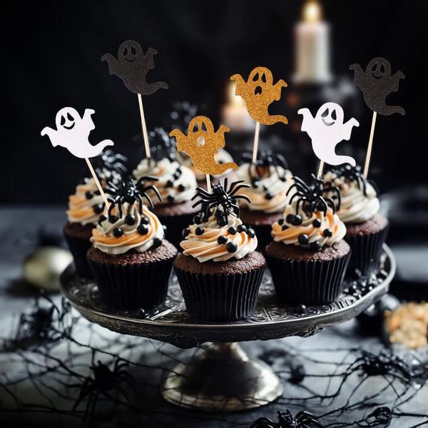 Pikery do babeczek duszki duchy Halloween, 6 szt. zdjęcie 2