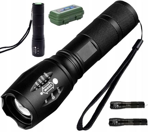 Mocna Latarka TAKTYCZNA LED Policyjna dioda ZOOM NA BIWAK SZPERACZ MEGA na Arena.pl