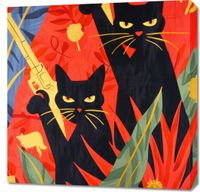 Obraz 70x70cm Dżungla w Odcieniach Nocy