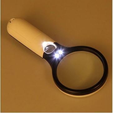 RĘCZNA LUPA CZYTANIA JUBILERSKA LED 45X 3X 75MM ZWY zdjęcie 3