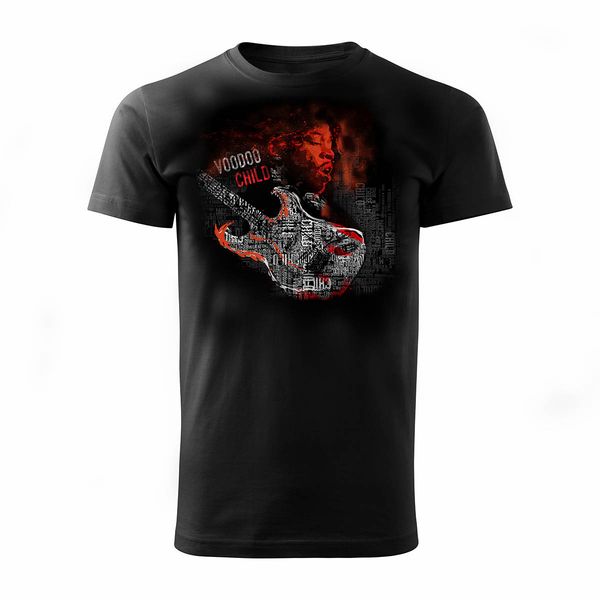 Koszulka rock Jimi Hendrix rockowa gitara z gitarą dla gitarzysty męska czarna REGULAR L zdjęcie 1